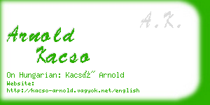 arnold kacso business card